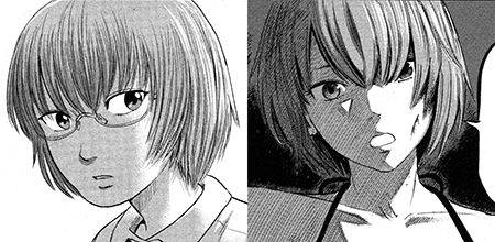 画像左は第1巻の、右は第6巻の仲村さん。中学校編でもこれだけの変化が。